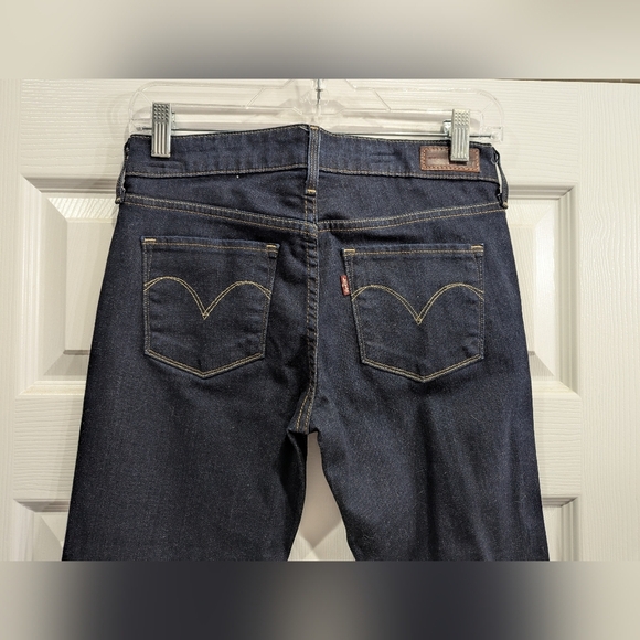 Levi's Slight Curve Modern Rise Straight Dark Wash Jeans, Size 27 - Picture 4 of 8
